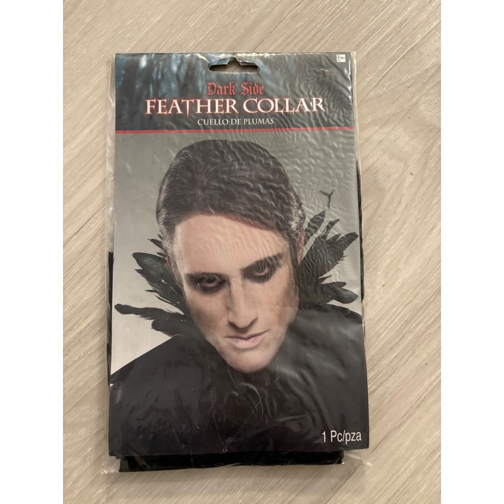 Dark Side Feather Collar Black Gothic Costume Accessory Halloween Cosplay